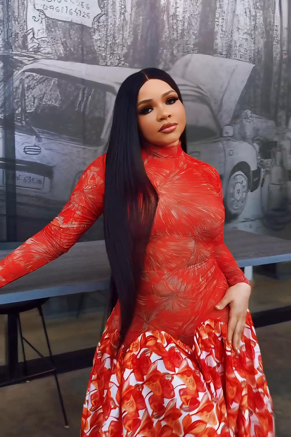 Abstract Art Formal Maxi Dress