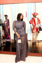 Letter Print Sheer Maxi Dress