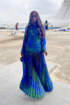 Sunflower Gold Pleated Maxi Dress