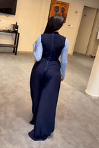 Smart Navy Layering Jumpsuit Set