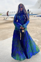 Sunflower Gold Pleated Maxi Dress