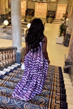Purple Zigzag Print Maxi Dress