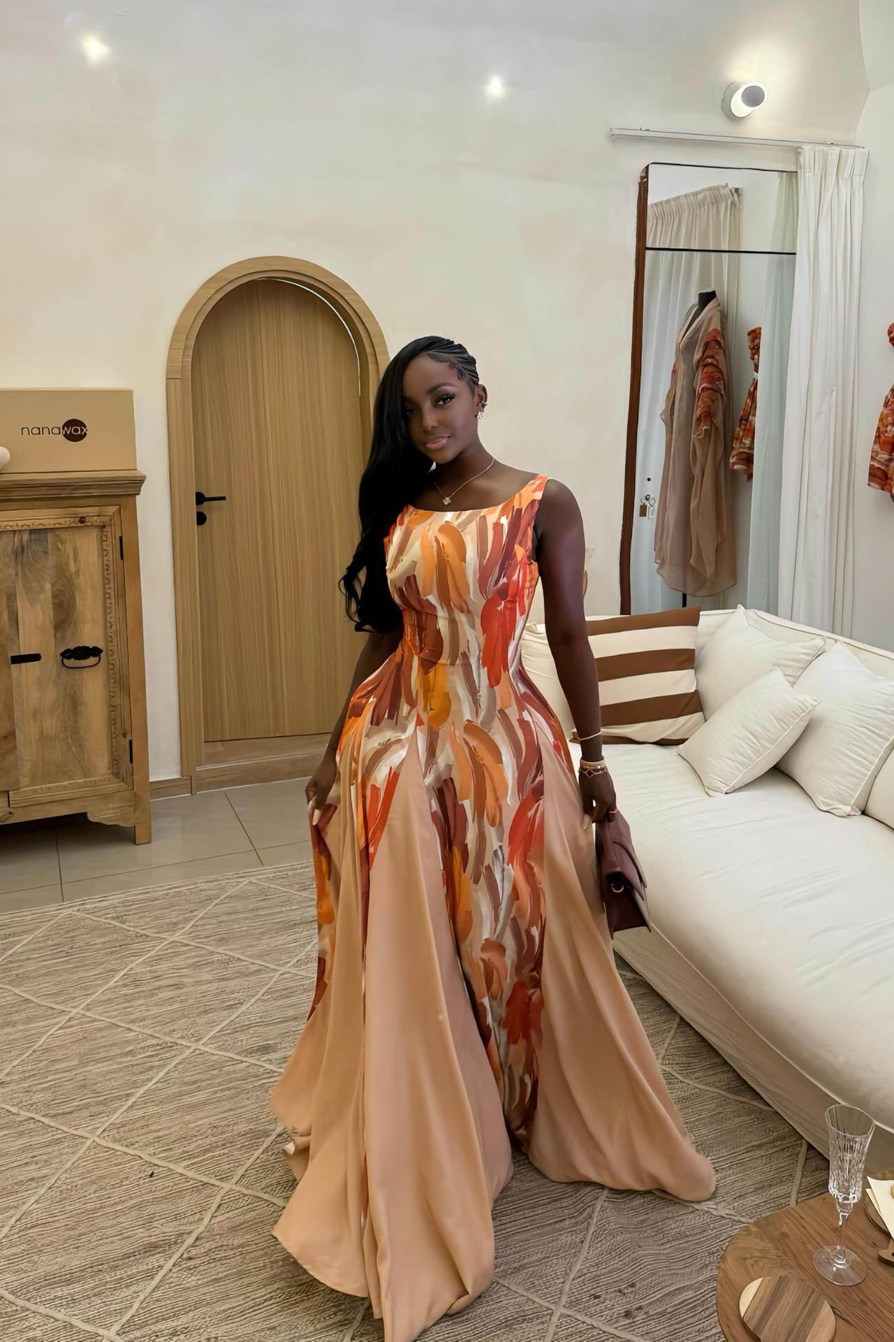 Artistic Print Maxi Dress