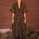 Chocolate Boho Kimono & Pants Set