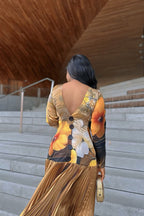 Sunflower Gold Pleated Maxi Dress