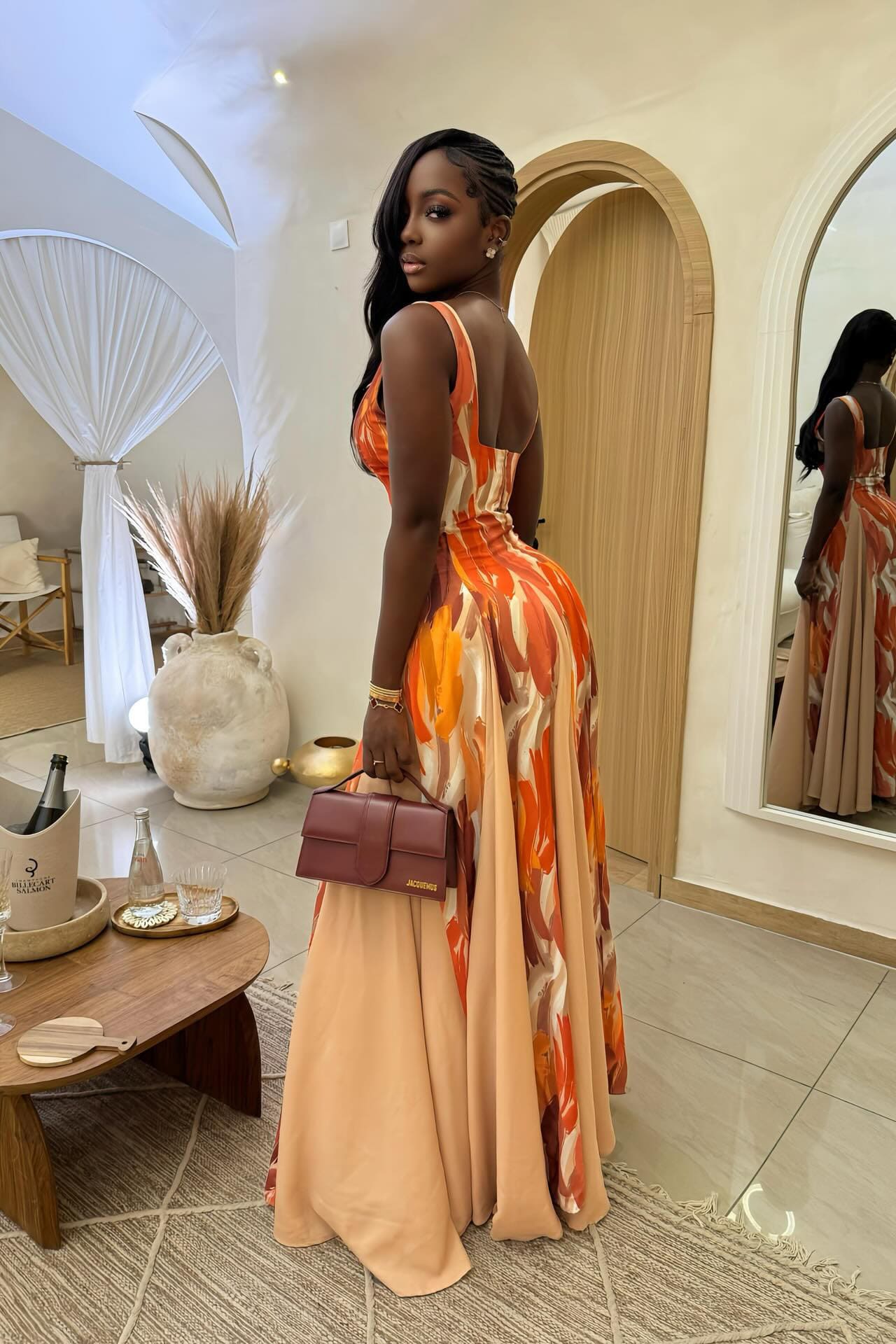 Artistic Print Maxi Dress